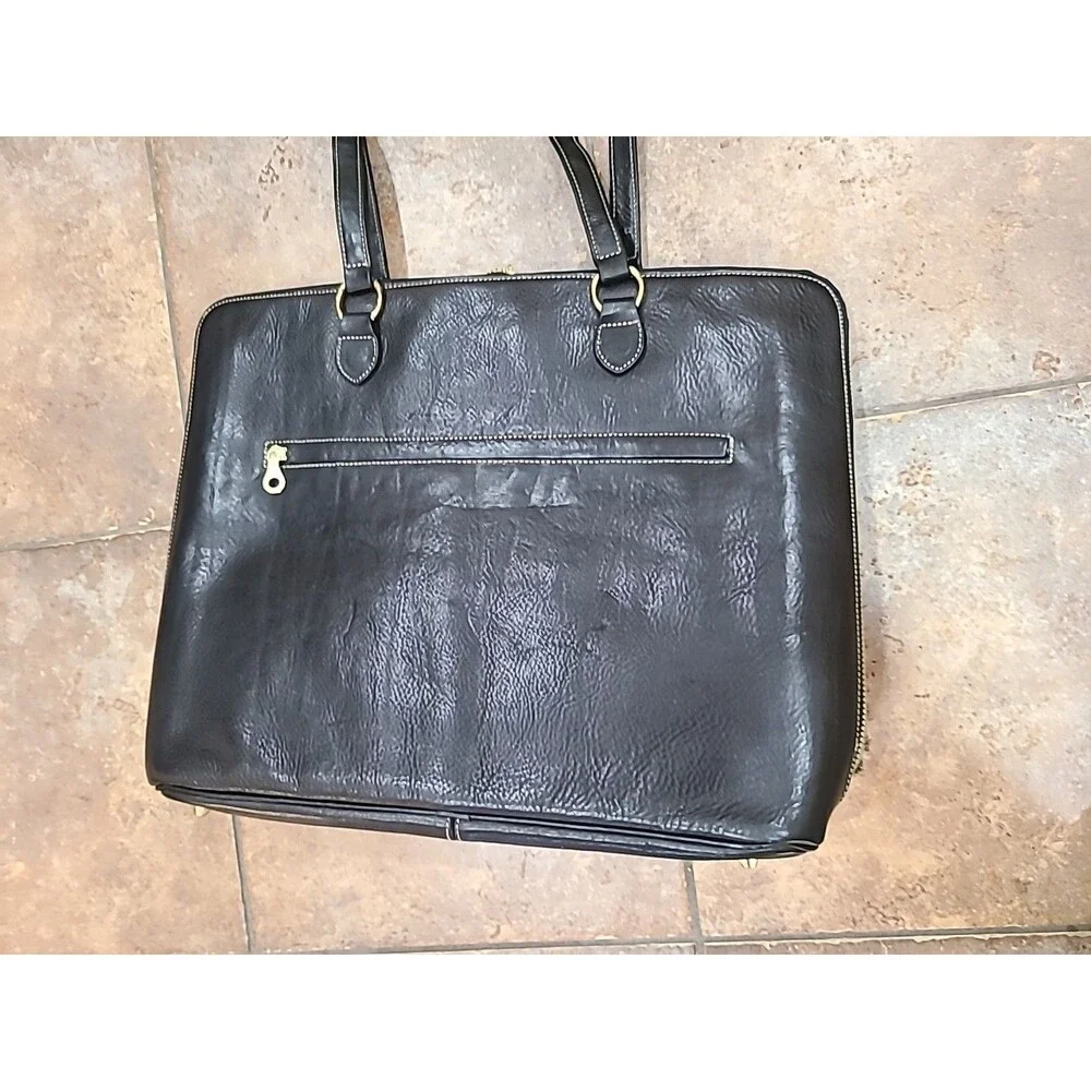 TANGAROA Terrida Zebra Pattern Leather Large Tote Travel Briefcase Bag